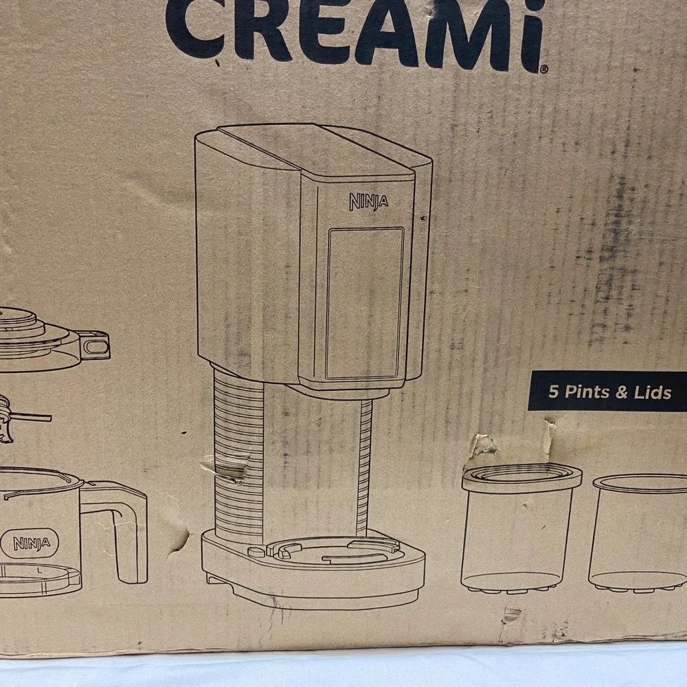 Ninja Creami Ice Cream Maker NC301 Cloud Incl. 5 Pints + Lids Silver New Opn Bx